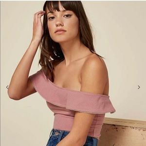 Reformation ruffle bodysuit